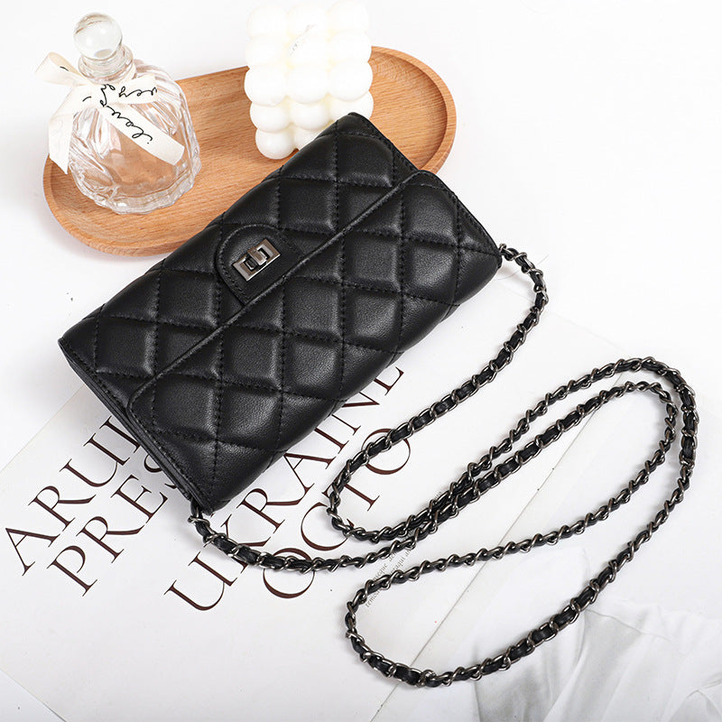 Sac à carreaux diamant brodés en cuir