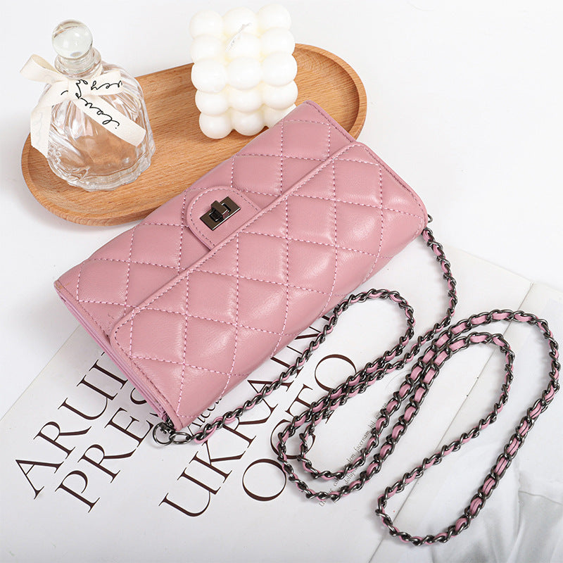 Sac à carreaux diamant brodés en cuir
