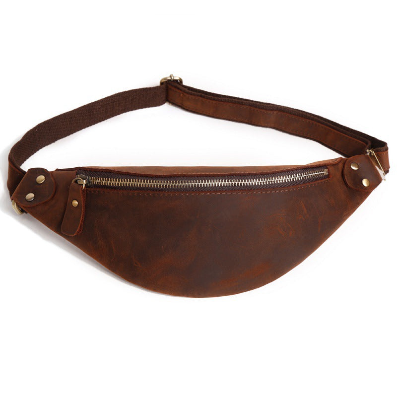 Sac banane vintage pour homme en cuir