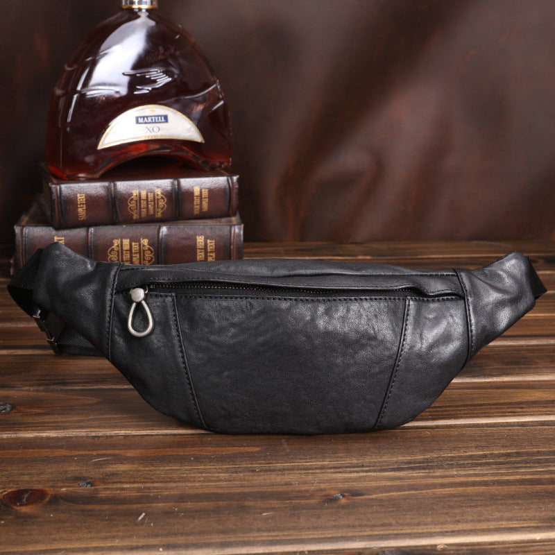 Sac banane en cuir pour homme, petit modèle