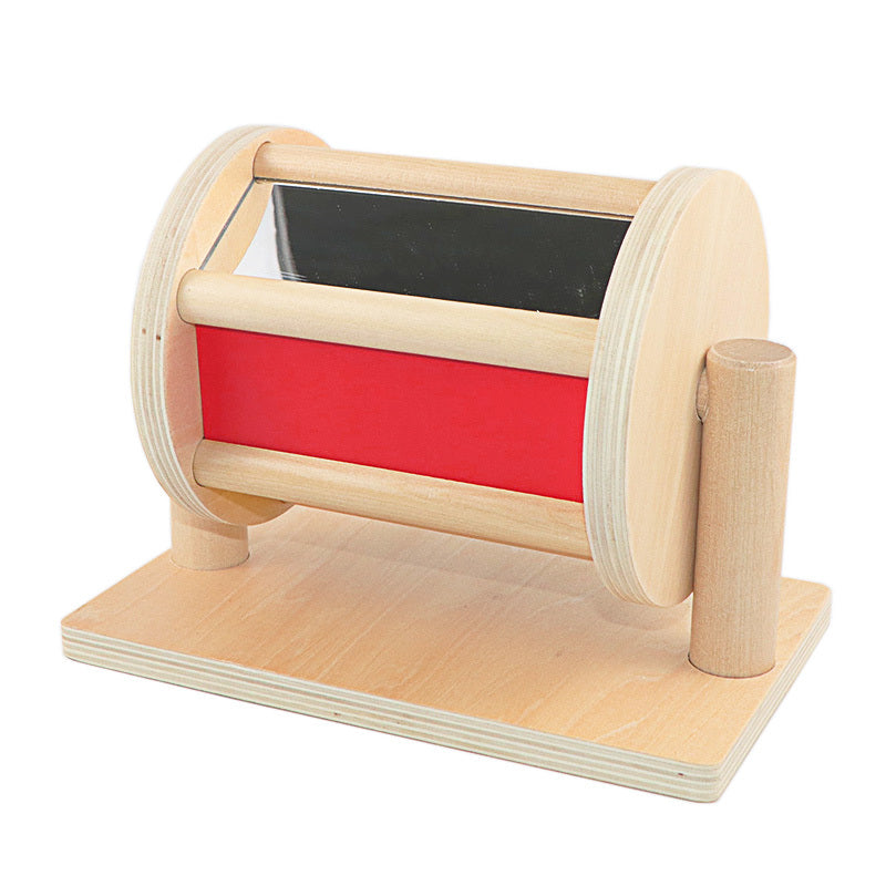 Miroir en bois, tambour en tissu, matériel pédagogique Montessori pour l'éducation préscolaire