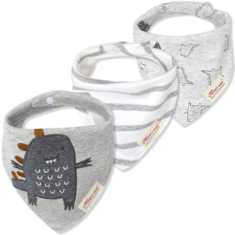 Bavoir en forme de double triangle pour bébé, serviettes à salive pour enfants, pack de 3