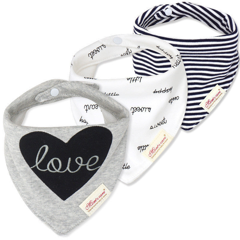 Bavoir en forme de double triangle pour bébé, serviettes à salive pour enfants, pack de 3