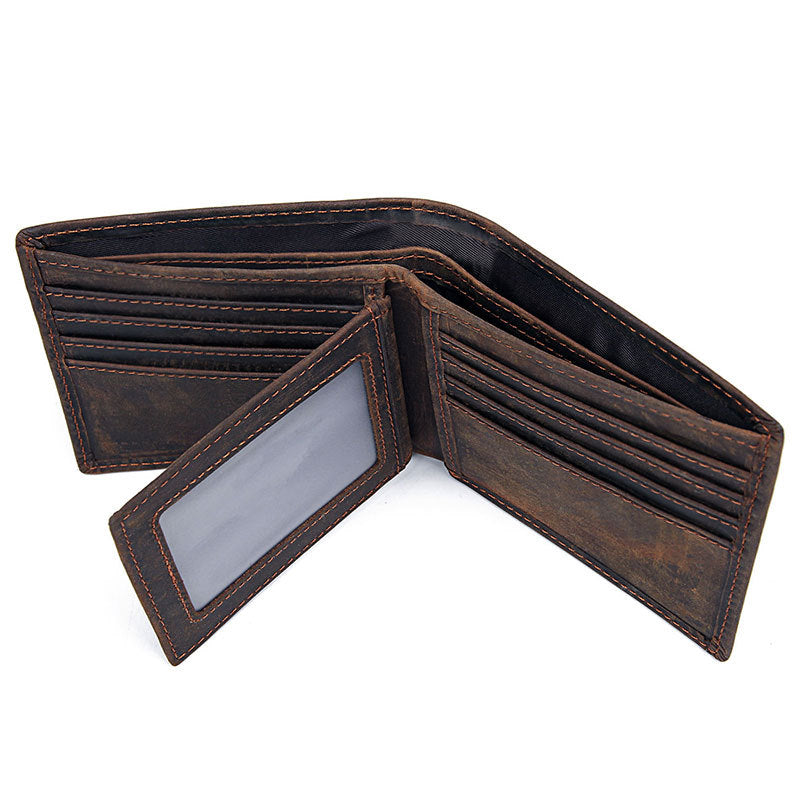 Portefeuille vintage pour homme en peau de cheval