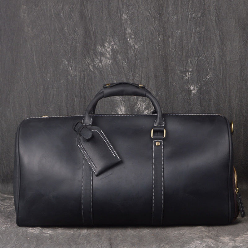 Sac de voyage portable grande capacité pour homme, en cuir rétro
