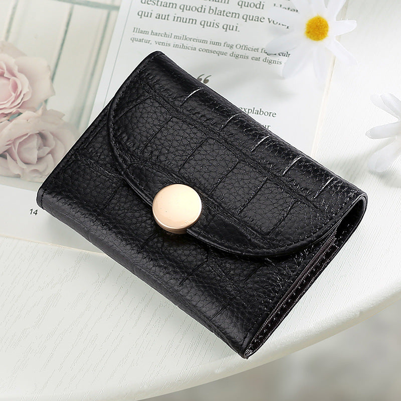Petit portefeuille compact en cuir