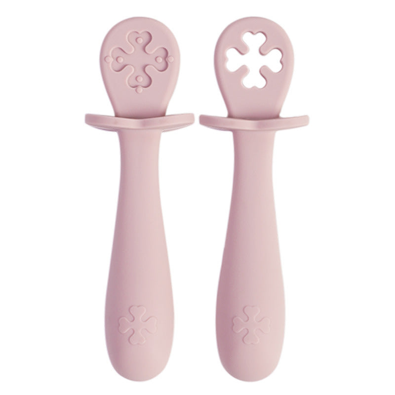 Cuillère simple en silicone pour bébé de couleur pure