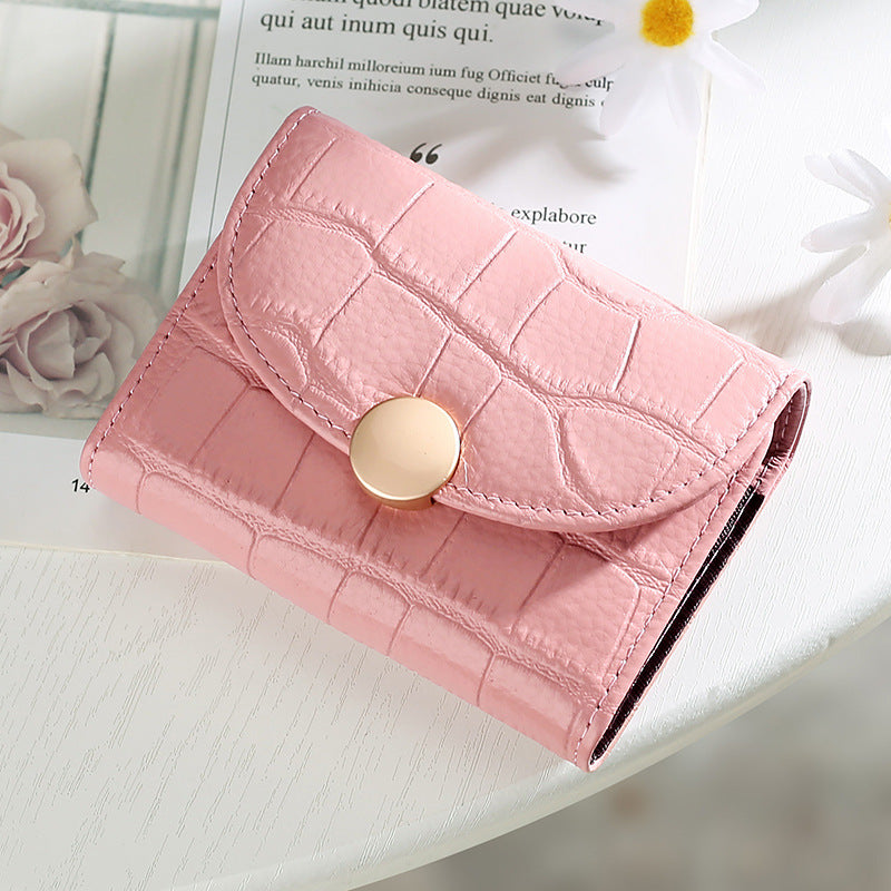 Petit portefeuille compact en cuir