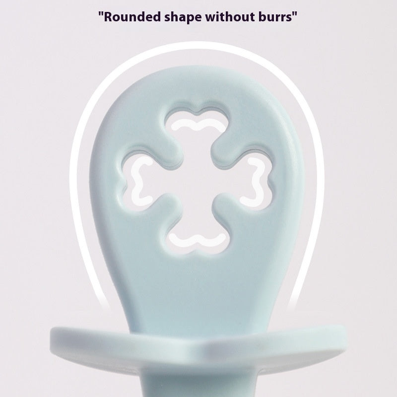 Cuillère simple en silicone pour bébé de couleur pure