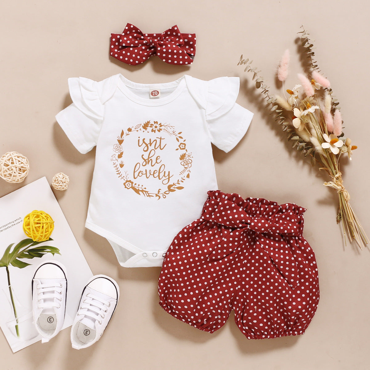 Body trois pièces pour enfants, composé d'un pull à manches longues et d'un pantalon