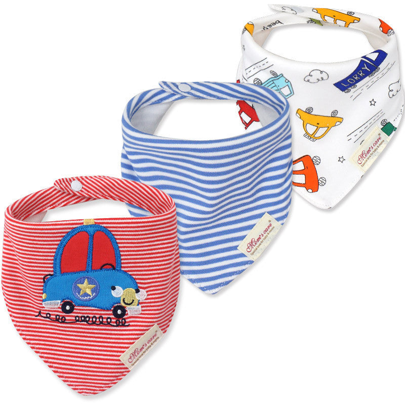 Bavoir en forme de double triangle pour bébé, serviettes à salive pour enfants, pack de 3