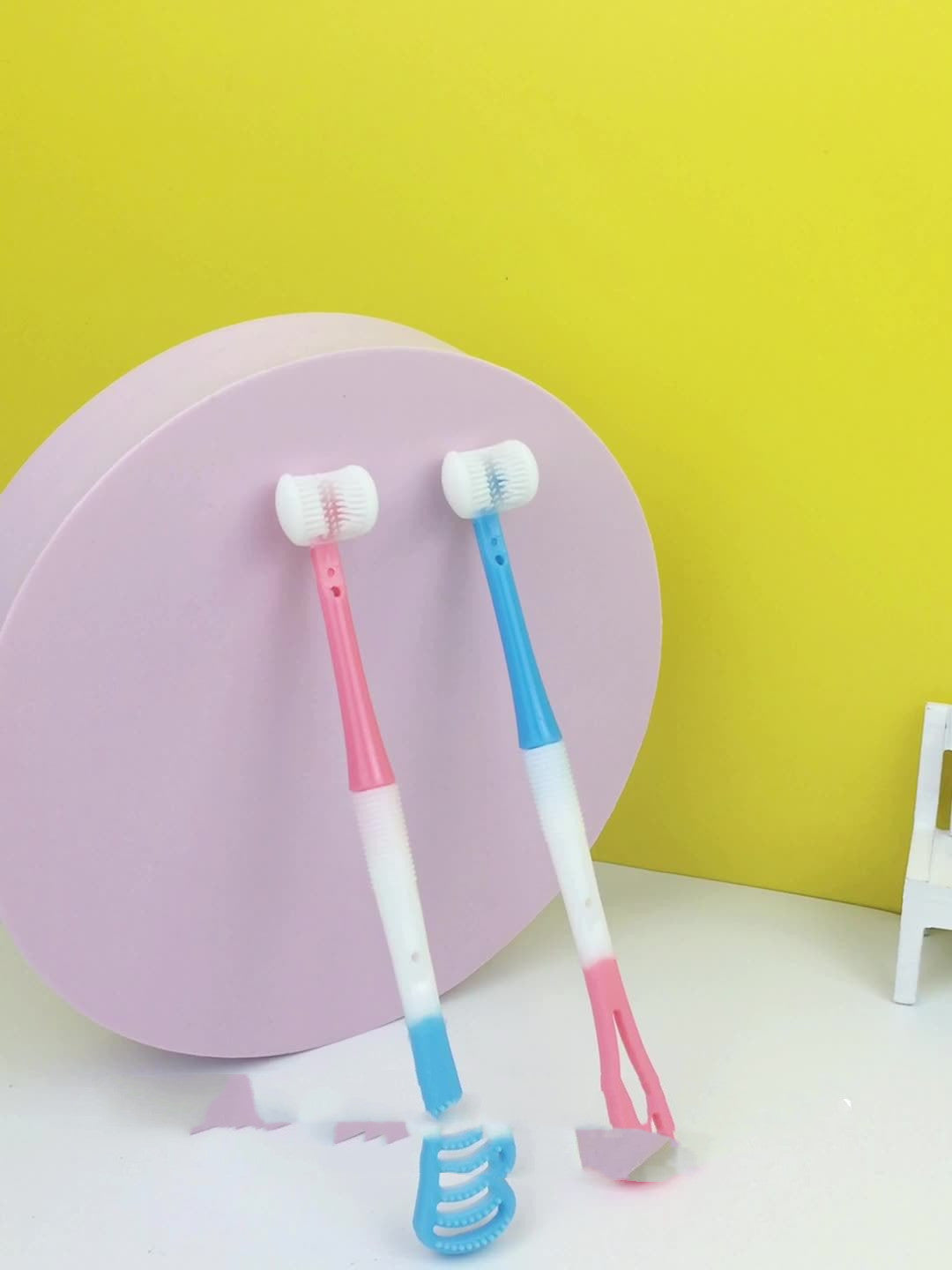 Brosse à dents pour bébé, brosse multifonction pour le dépôt de langue en silicone, matériau 3D