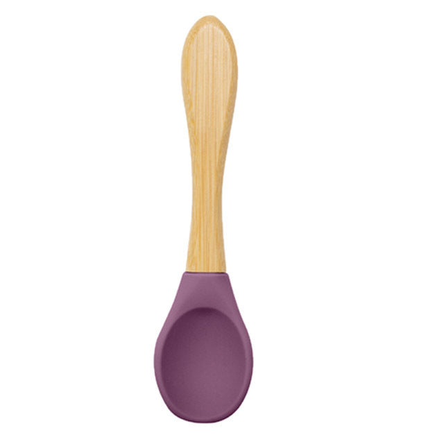 Cuillère en silicone et bois