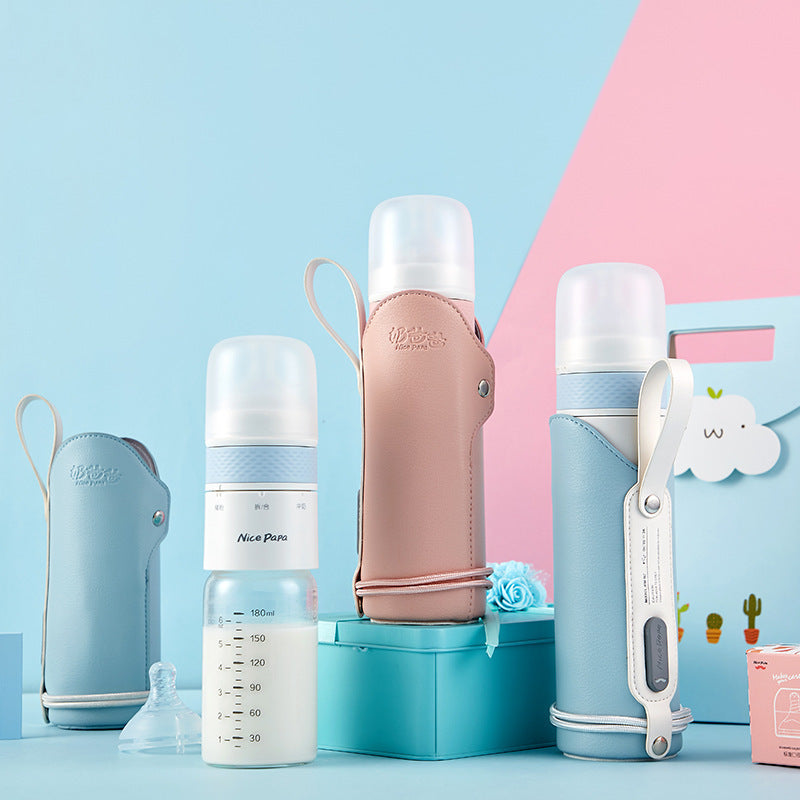 Biberon en verre portable pour bébé, bouteille de stockage de lait thermostatique