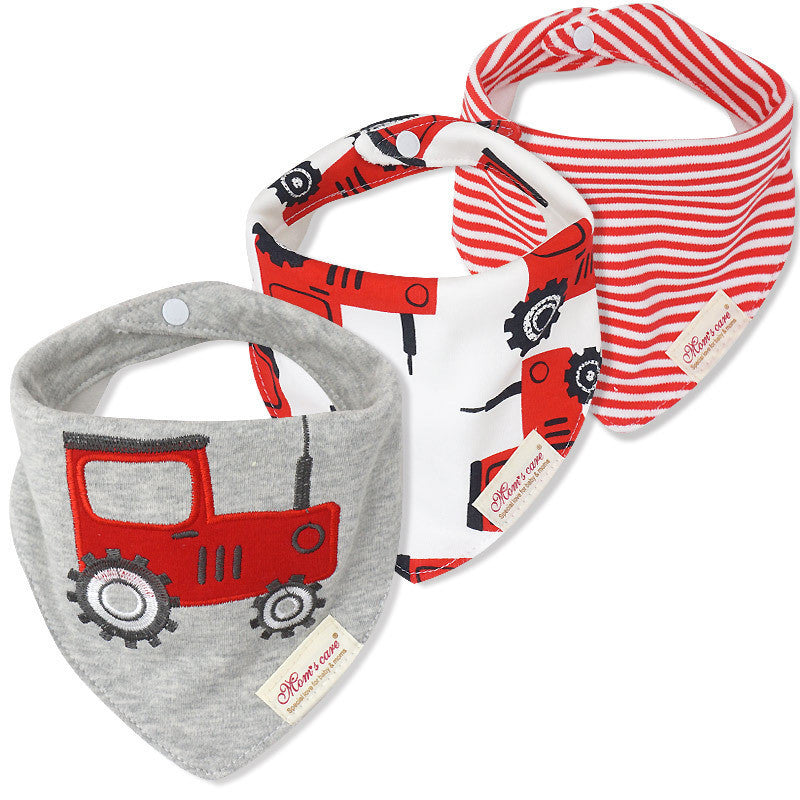 Bavoir en forme de double triangle pour bébé, serviettes à salive pour enfants, pack de 3