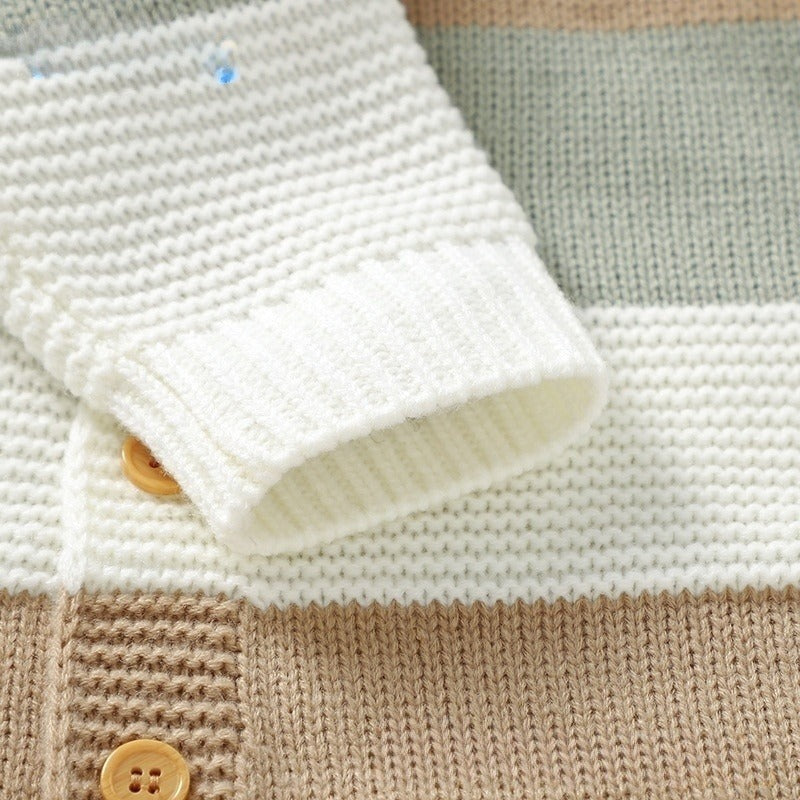 Pyjama une pièce rayée tricotée