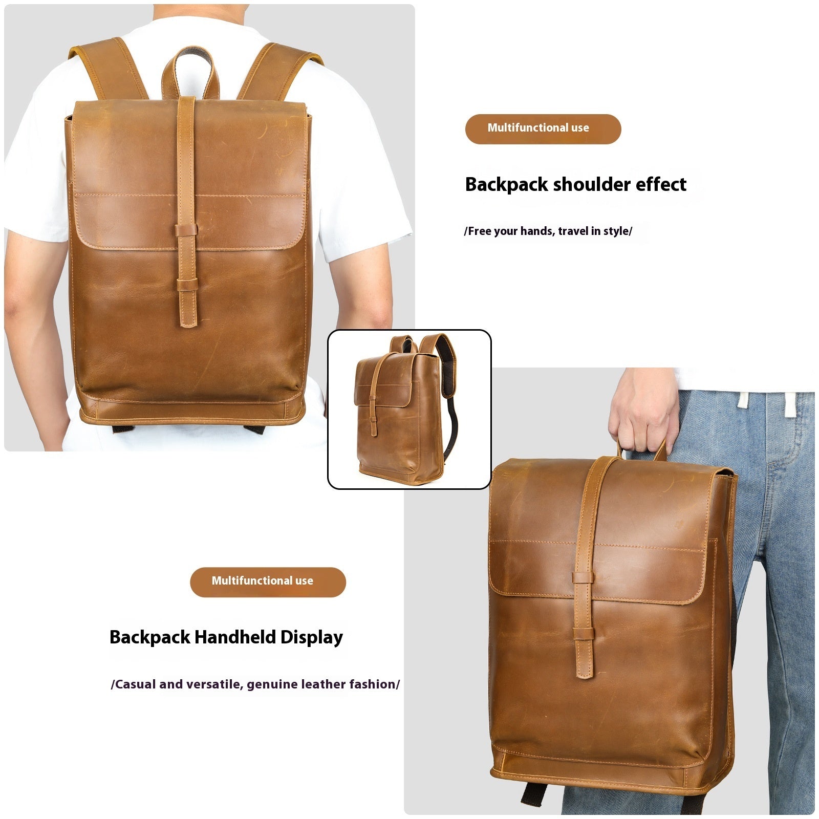 Sac à dos d'extérieur en cuir