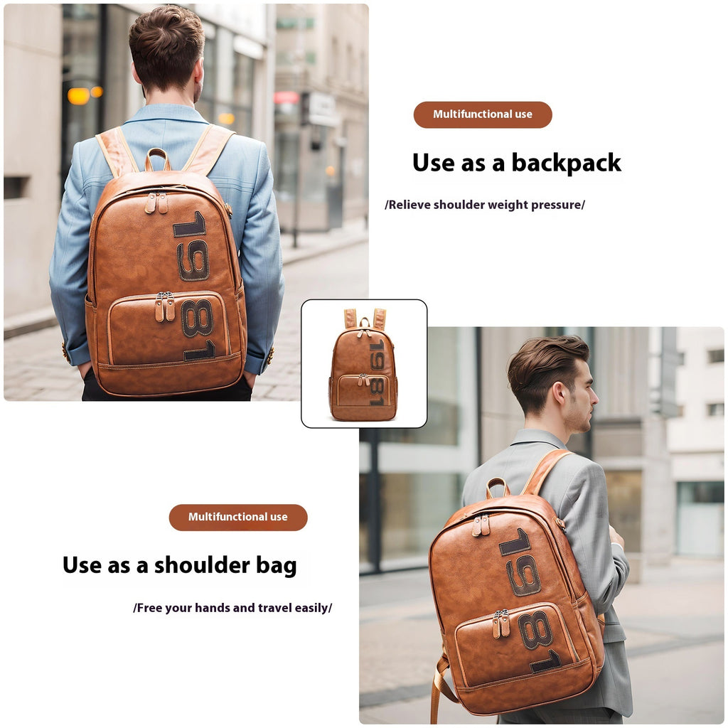 Sac à dos en cuir grande capacité