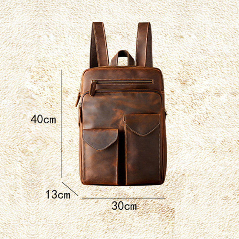 Sac à dos pour homme en cuir Crazy Horse fait main