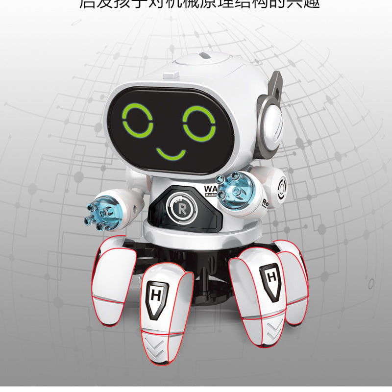 Robot électronique à six pinces dansant, jouet musical et lumineux