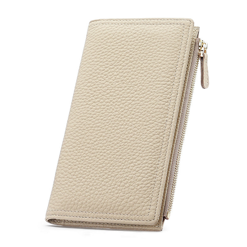 Portefeuille long pour femme en cuir, anti-magnétique et anti-vol