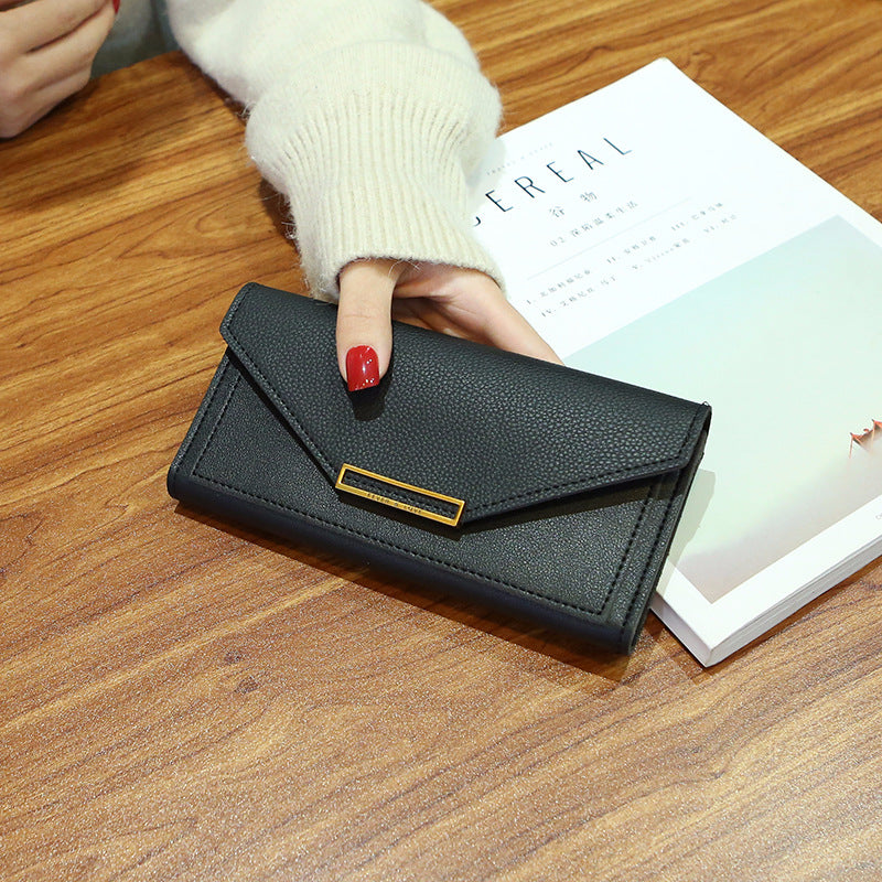 Petit porte monnaie rétro fine à boucle en cuir