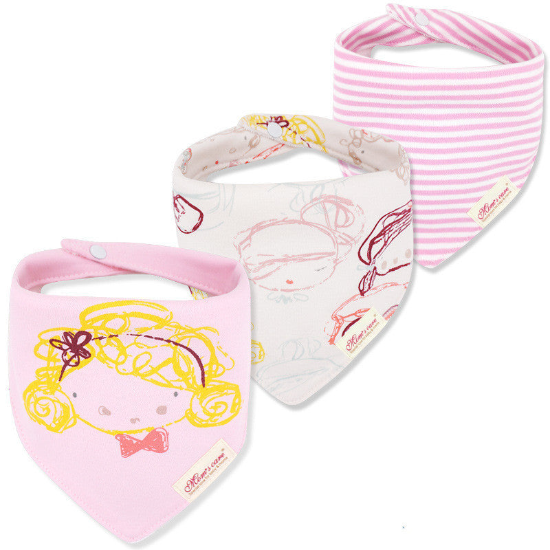 Bavoir en forme de double triangle pour bébé, serviettes à salive pour enfants, pack de 3