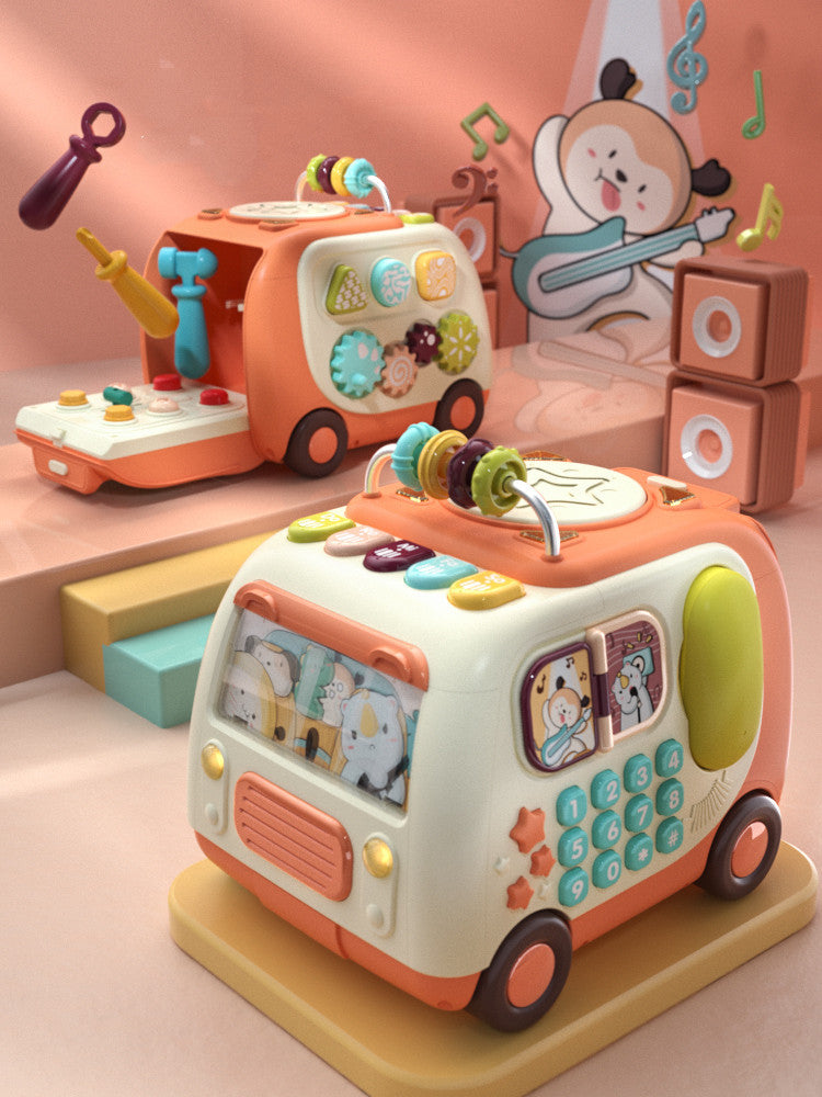 Jouets amusants développement intellectuel, motricité fine, tambours, jouets, hexaèdre, bus