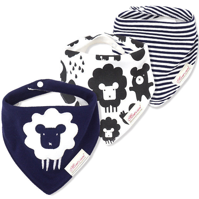 Bavoir en forme de double triangle pour bébé, serviettes à salive pour enfants, pack de 3