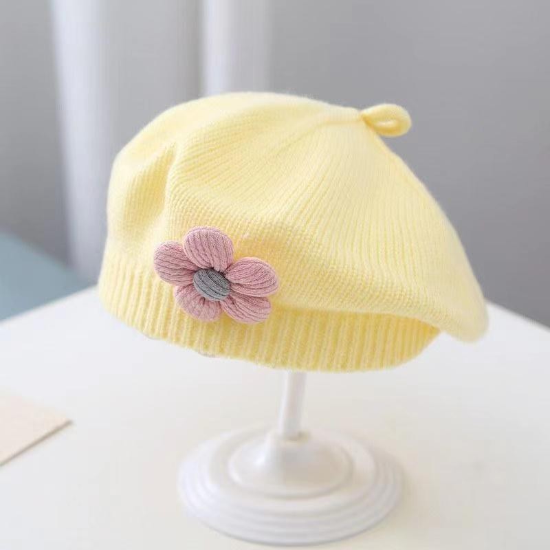 Béret bébé fille Béret tricoté en laine