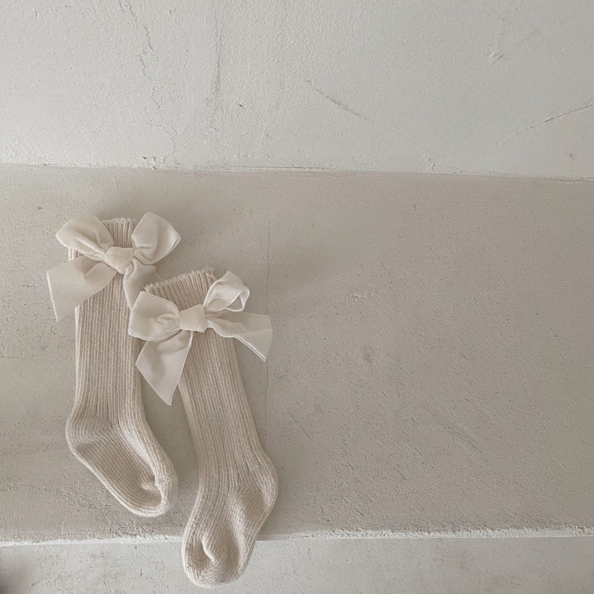 Chaussettes en laine pour fille avec noeud