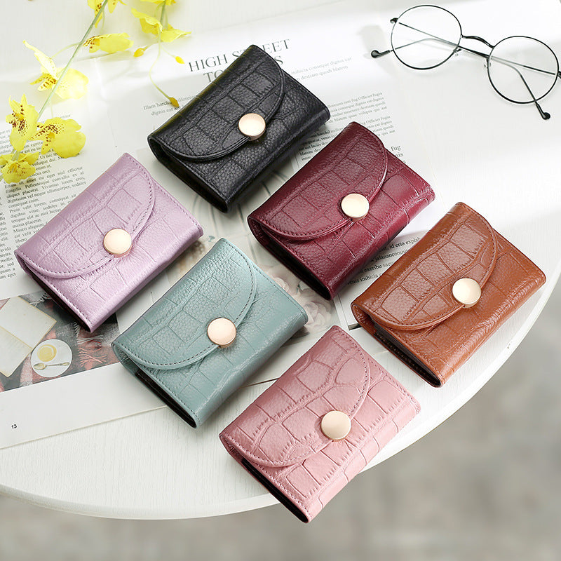 Petit portefeuille compact en cuir
