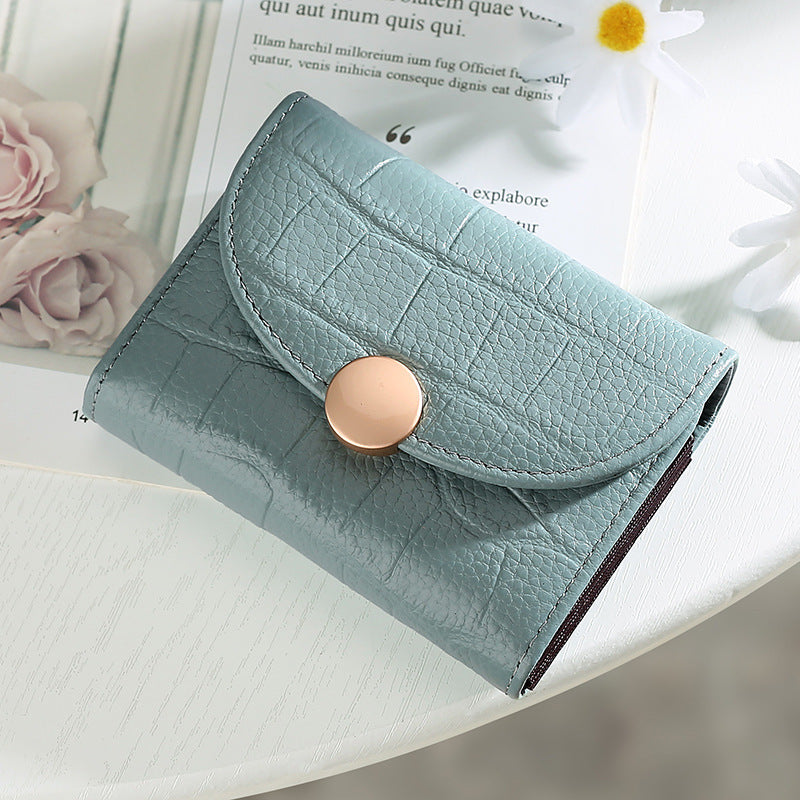 Petit portefeuille compact en cuir