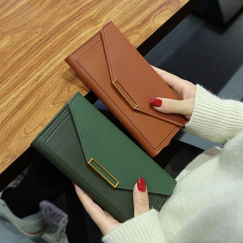 Petit porte monnaie rétro fine à boucle en cuir