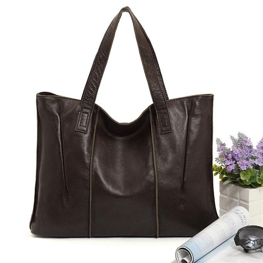 Sac cabas bandoulière simple en cuir