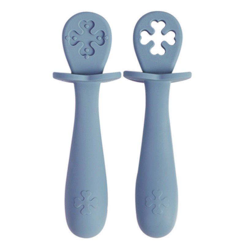 Cuillère simple en silicone pour bébé de couleur pure