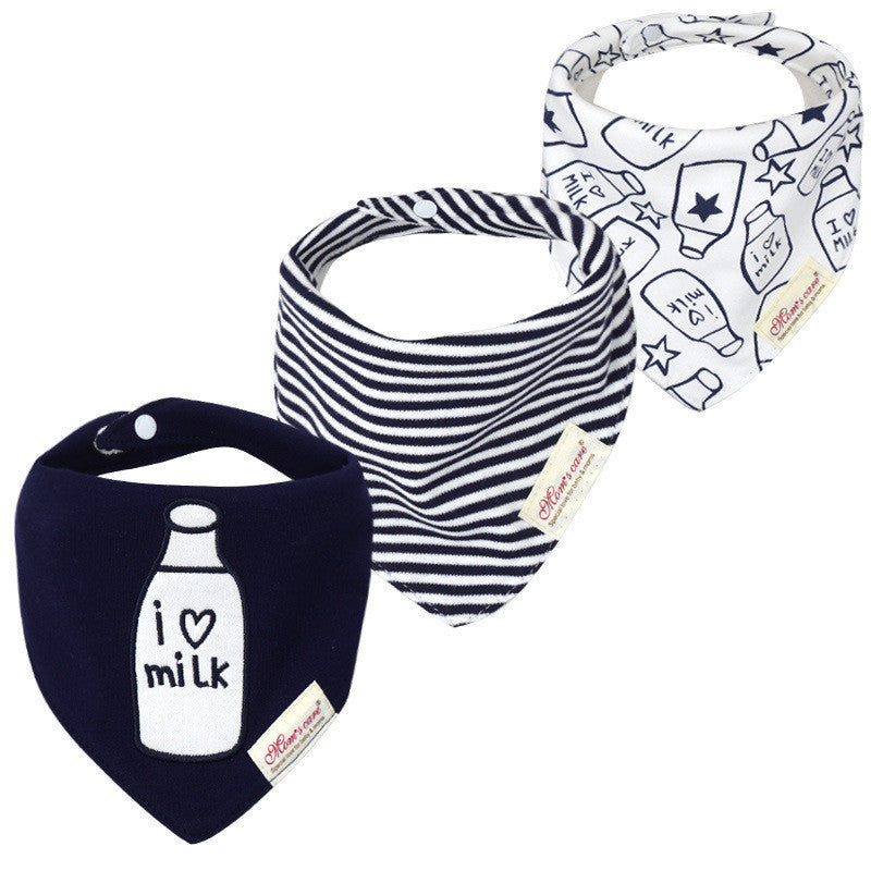Bavoir en forme de double triangle pour bébé, serviettes à salive pour enfants, pack de 3