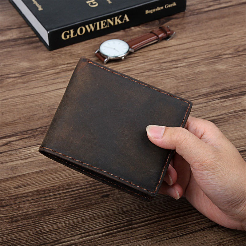 Portefeuille vintage pour homme en peau de cheval