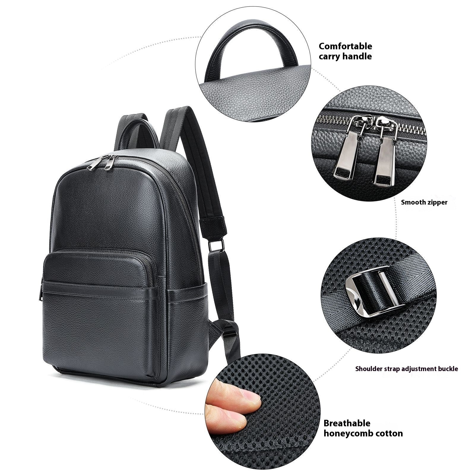Sac à dos professionnel en cuir grande capacité pour homme