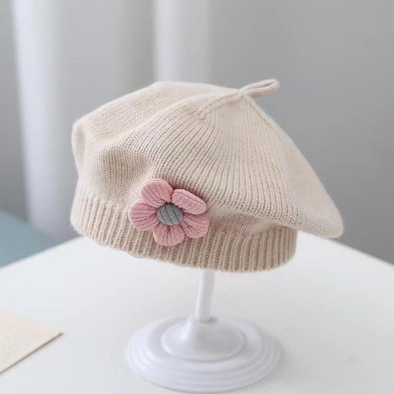 Béret bébé fille Béret tricoté en laine