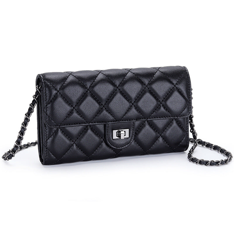 Sac à carreaux diamant brodés en cuir