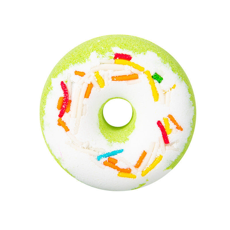 Bombe de bain en forme de donuts de fleurs séchées Explosion Sel de bain Sel de bain à l'huile d'aromathérapie