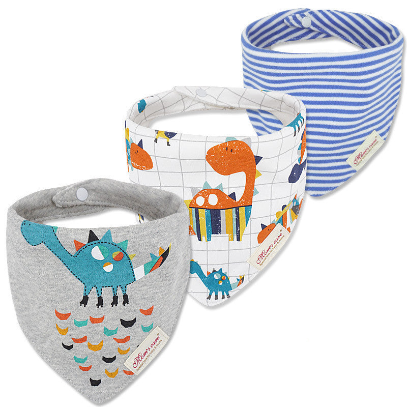 Bavoir en forme de double triangle pour bébé, serviettes à salive pour enfants, pack de 3