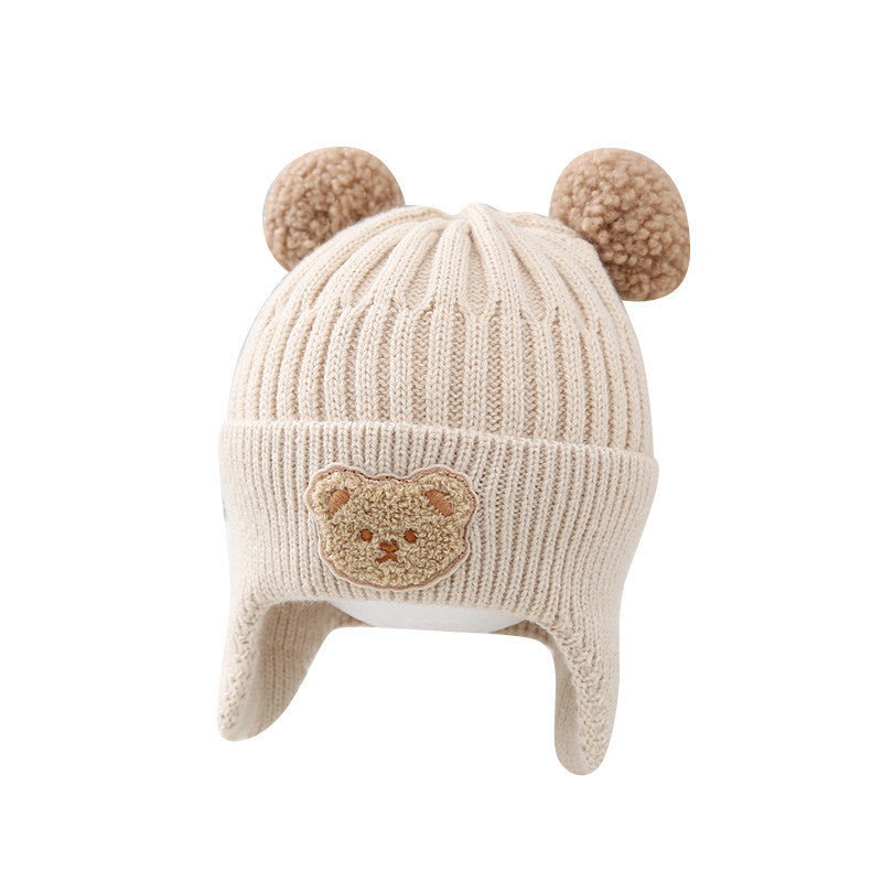 Bonnet chaud cache-oreilles en laine tricoté