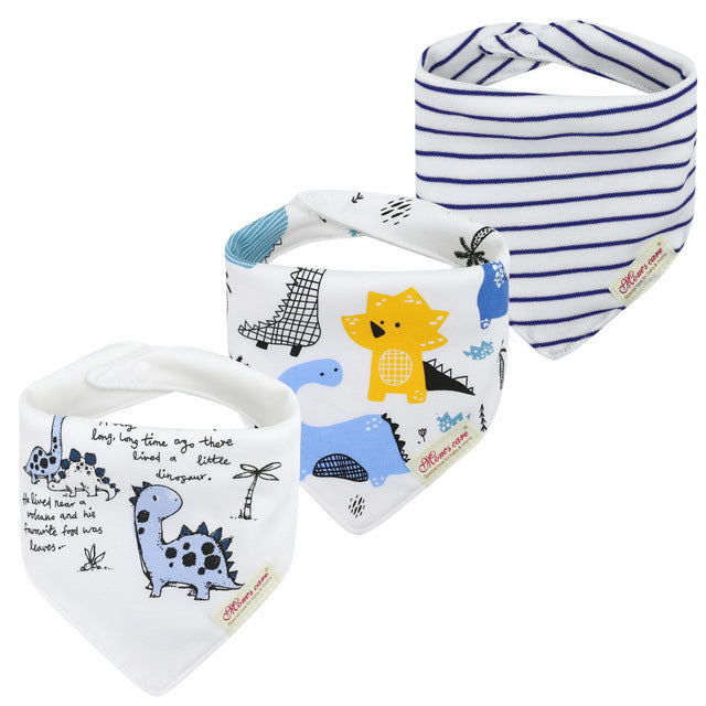 Bavoir en forme de double triangle pour bébé, serviettes à salive pour enfants, pack de 3