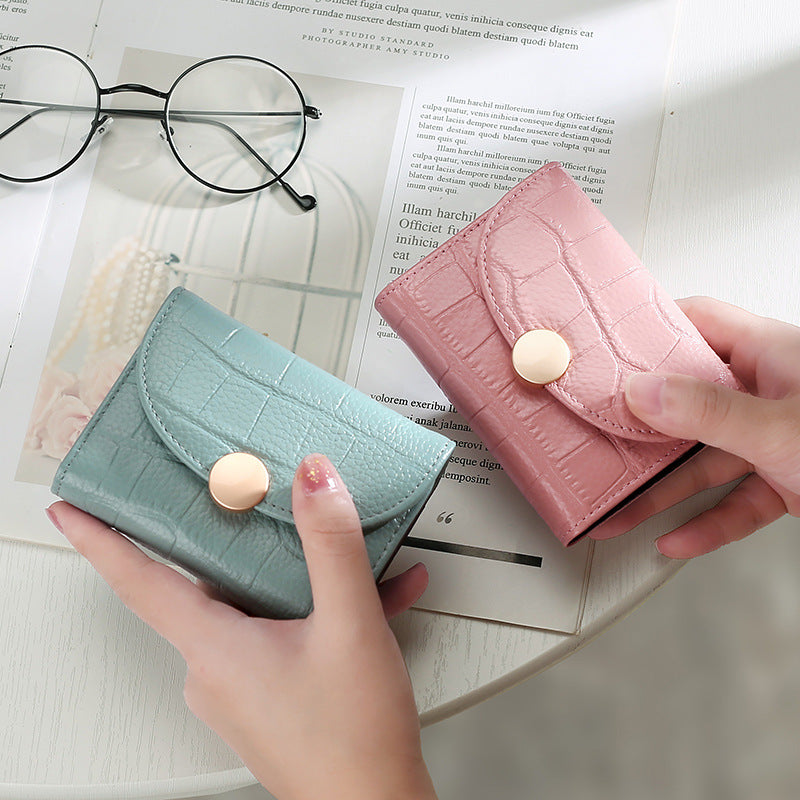 Petit portefeuille compact en cuir