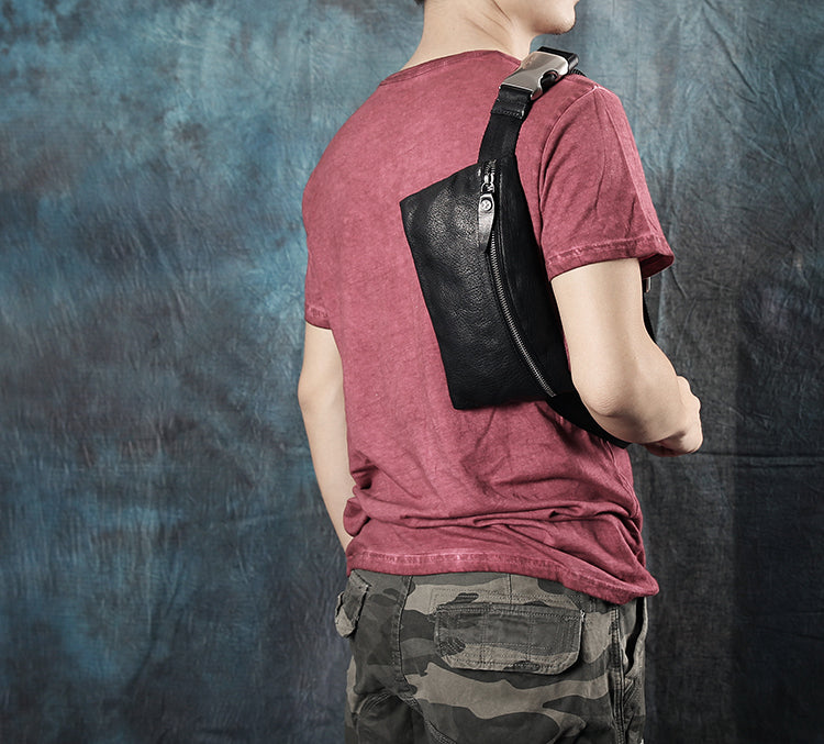 Sac bandoulière décontracté pour homme en cuir