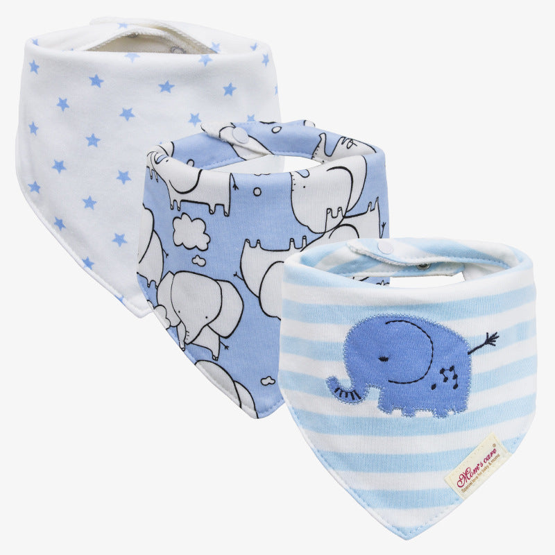 Bavoir en forme de double triangle pour bébé, serviettes à salive pour enfants, pack de 3
