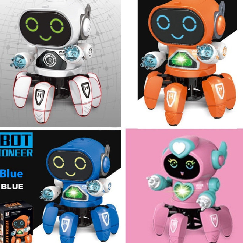 Robot électronique à six pinces dansant, jouet musical et lumineux