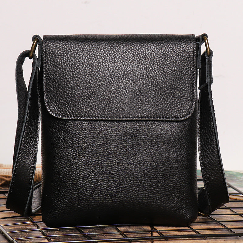 Sac messager simple et tendance en cuir pour homme